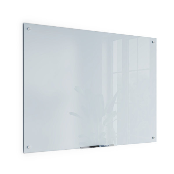 U Brands Glass Dry Erase Board, White Frosted Surface